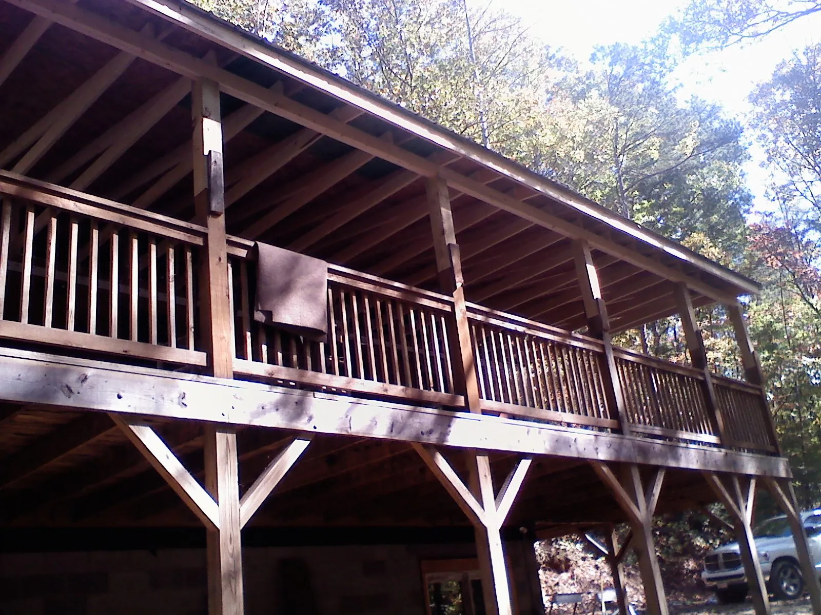 Timber framing under a new elevated porch and deck — Roof Leak Repair in Fingerville by Roofing Brothers